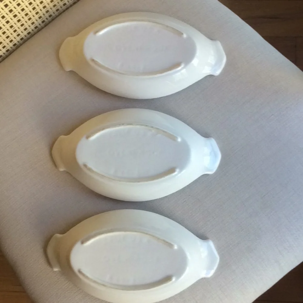 Set of 3 9”x4” ivory USA made bakeware